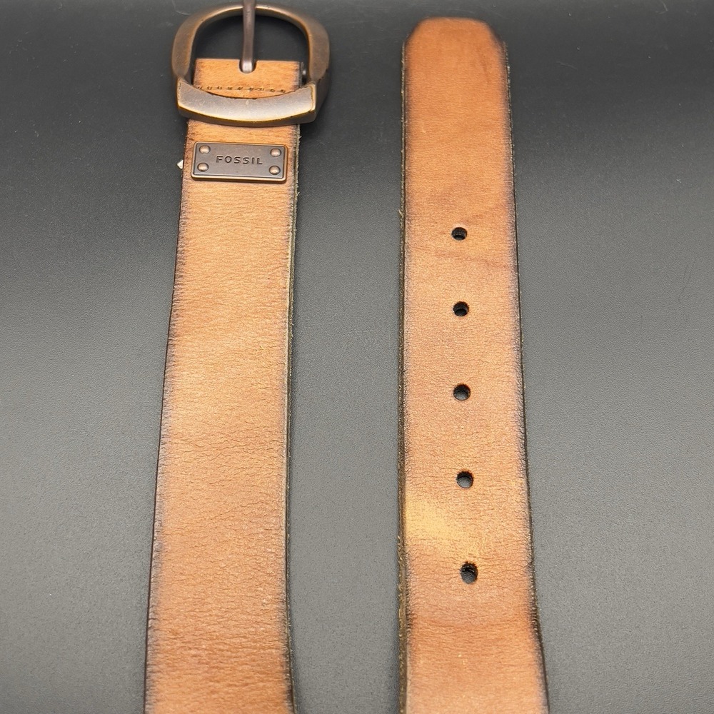 FOSSIL Brown Leather‎ Belt Women's Western 182079 ~ Size M 41" Long